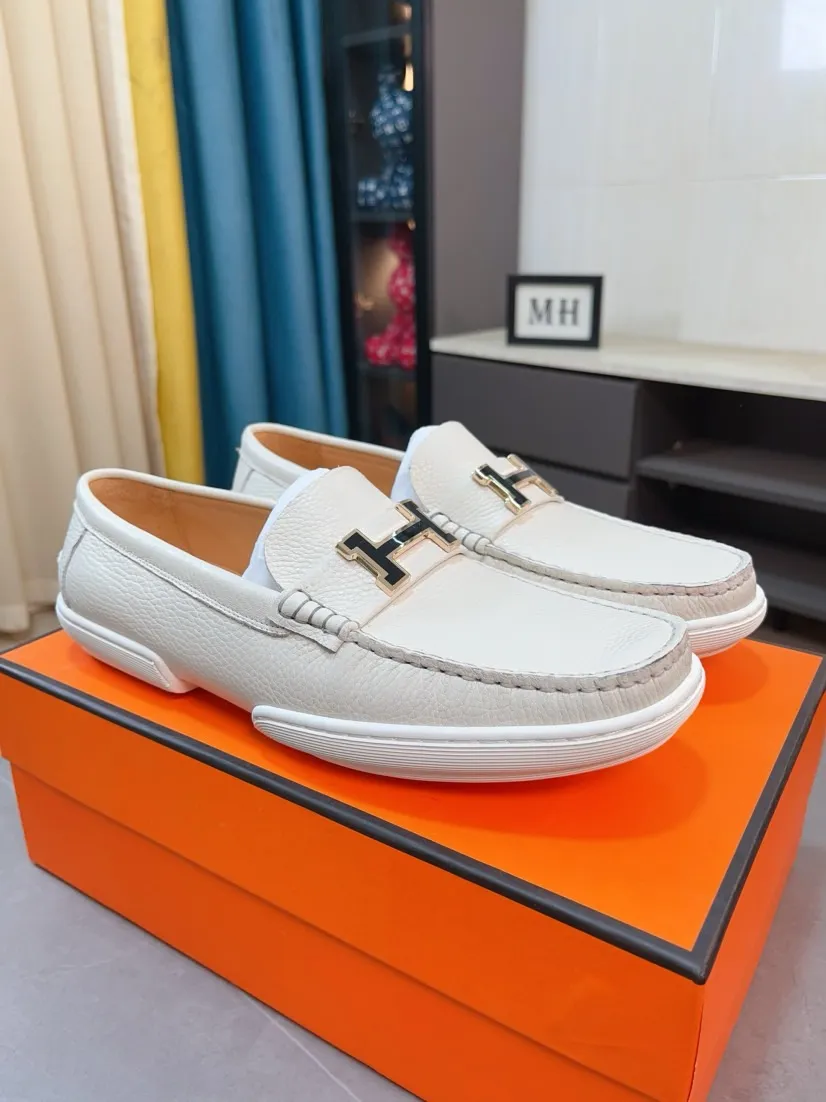 Men's shoes 💰458🌹🌹Niuli "HERMES" Hermès business leather shoes, original factory configuration, original imported cowhide upper + luxury hardware logo + fully imported original customized cowhide lining, sole: rubber wear-resistant outsole, difficult craftsmanship, original factory follow-up goods, 🔍🔍high quality code number: 38-44 45 can be customized